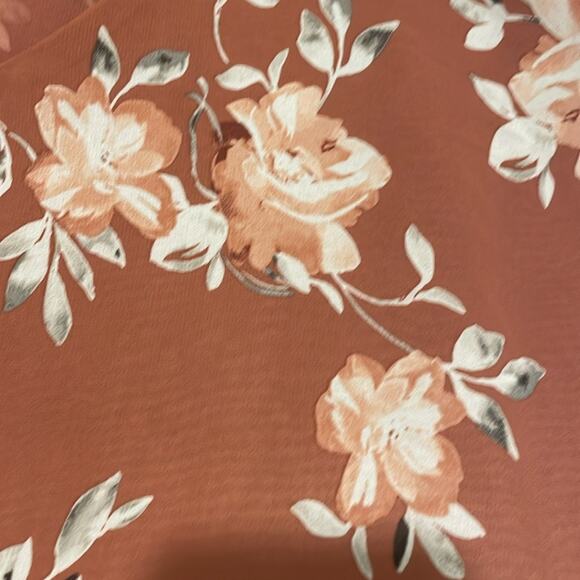 Torrid Brand Size 0 Sophie Chiffon Strappy Swing Cami Blouse Floral Mauve - Picture 4 of 5